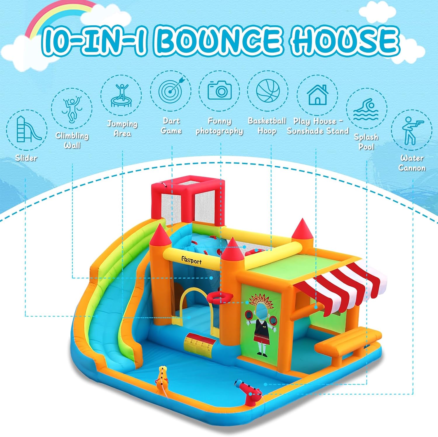 Inflatable Bounce House with W - огляд і ціна Kids Toys House