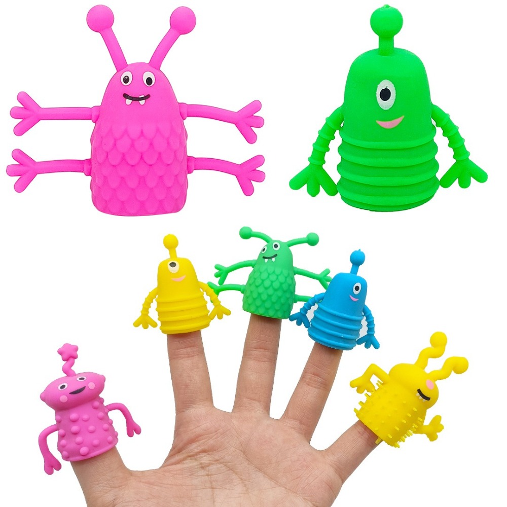 10pcs Funny Soft Rubber Finger - огляд і ціна Kids Toys Dinosaur